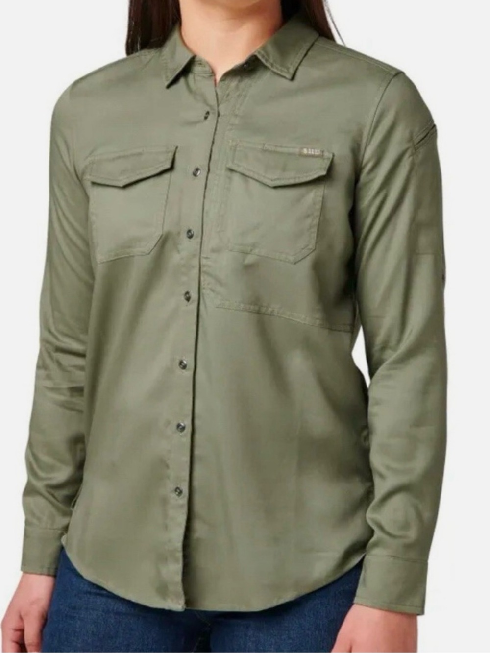 5.11 Tactical Women's SZ XS Nikita Button Up Shirt 831 Sage Green Tencel NWT